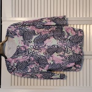 Croft & Barrow multi-colored 3/4 sleeve cardigan.  Size M